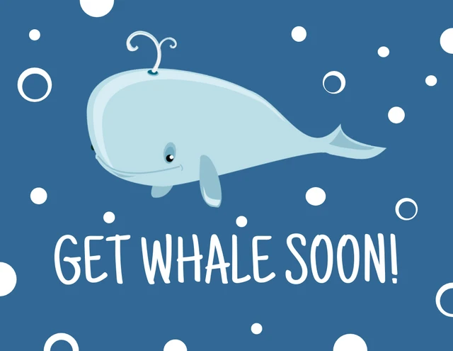 Cute Whale Get Well Card