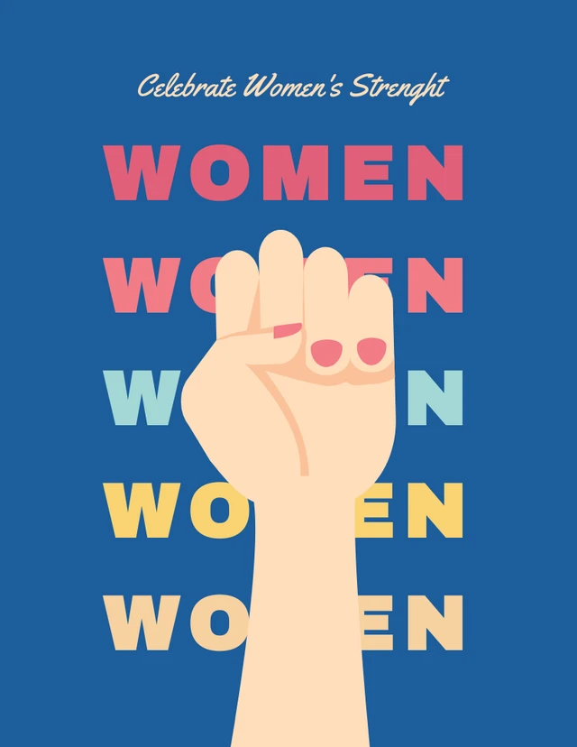 Blaue moderne Plakatvorlage zur Gleichstellung der Geschlechter