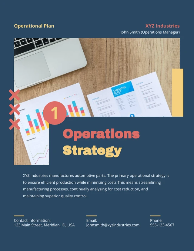 Blue And Orange Minimalist Modern Operational Plan - Page 1