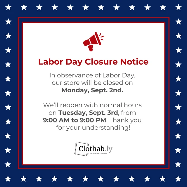 Labor Day Store Hours and Closure Instagram Post Template