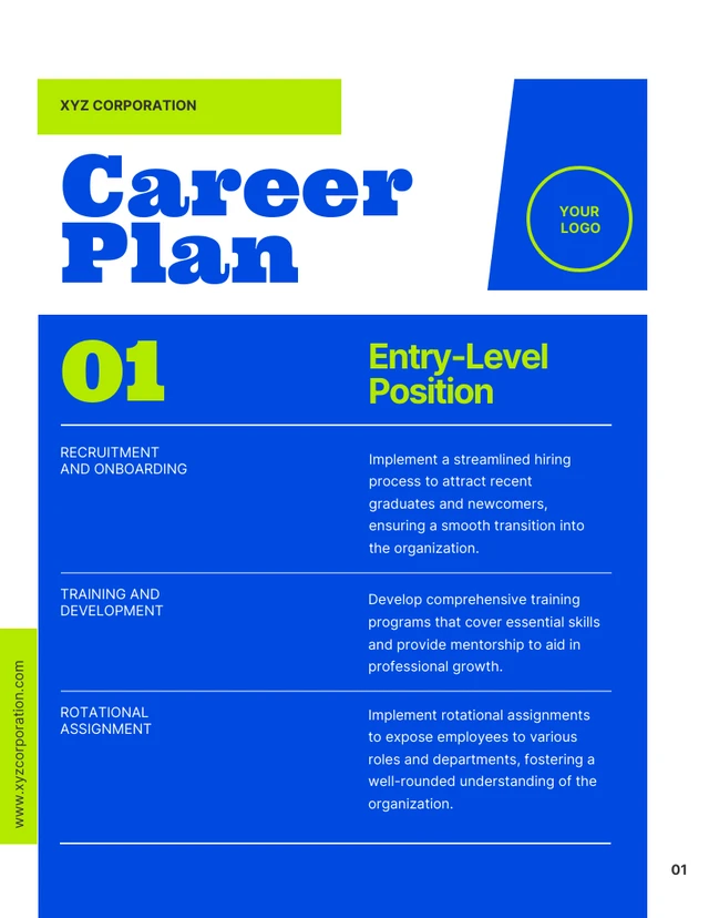 Simple Blue And Apple Green Career Plan - Page 1