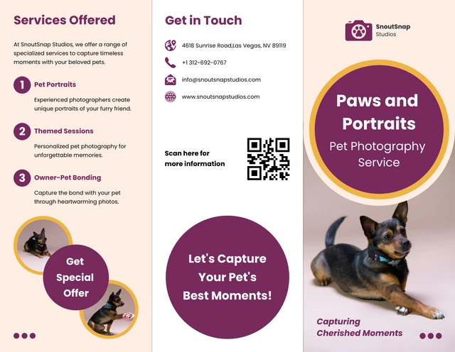 Pet Photography Services Brochure - Page 1