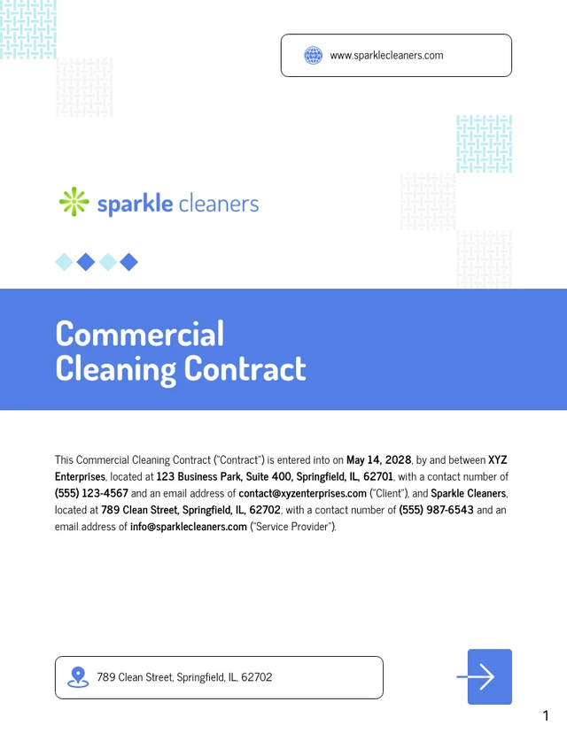 Commercial Cleaning Contract Template - Página 1