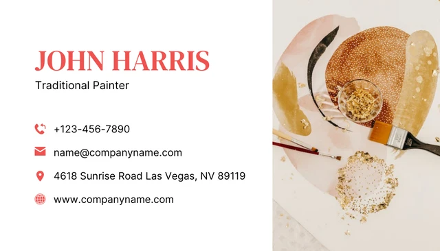 Cream Simple Illustration Painter Business Card - Page 2