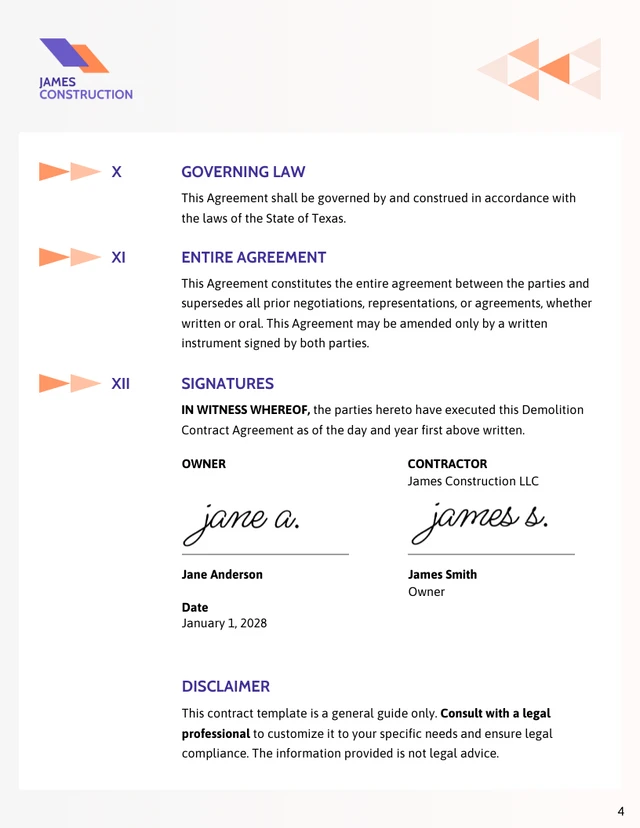 Demolition Contract Template - Seite 4