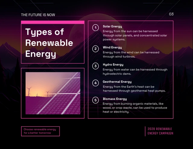 Purple and Magenta Retrowave Renewable Energy Cool Presentation - page 3