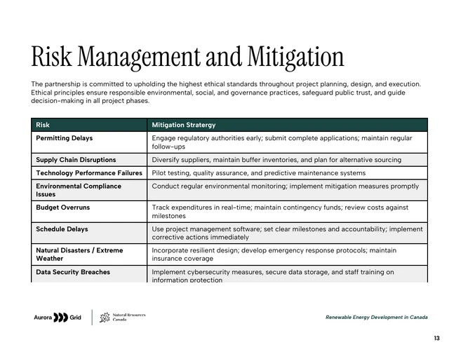 Renewable Energy Development Joint Partnership Proposal - Pagina 13
