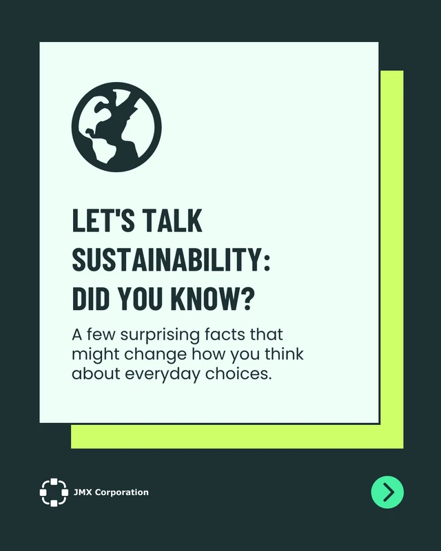Educational Sustainability Fun Facts Carousel Template - Pagina 1