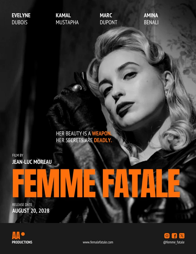 Modèle d'affiche de film Film-Noir