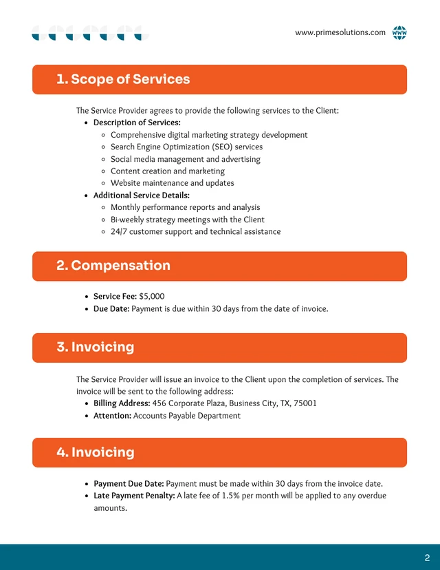 30 Day Payment Terms Contract Template - Seite 2