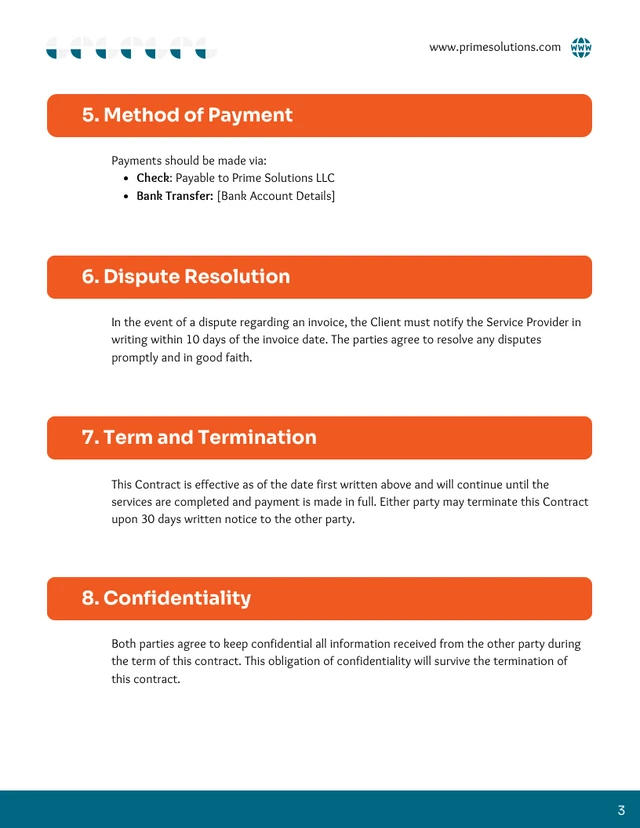 30 Day Payment Terms Contract Template - صفحة 3