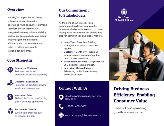 Business Efficiency Corporate Brochure Template - Página 1