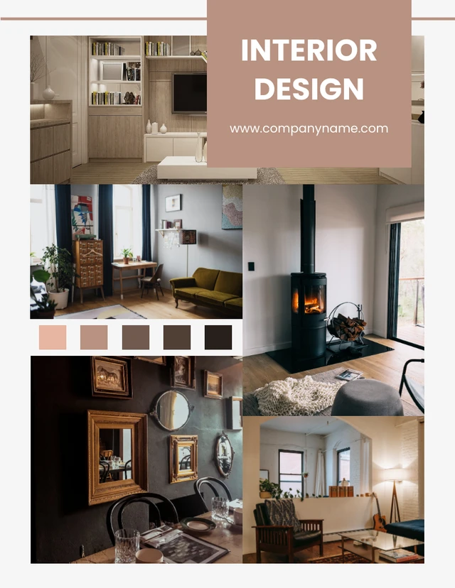 Brown And White Simple Interior Design Template