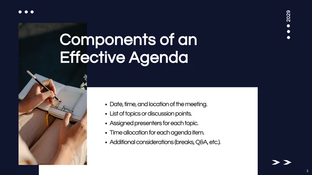 Dark Blue Simple Agenda Presentation - Page 3