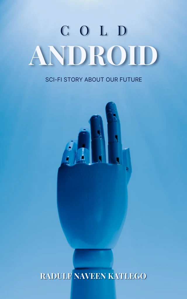 Modelo de capa de livro de ficção científica de tecnologia simples azul claro