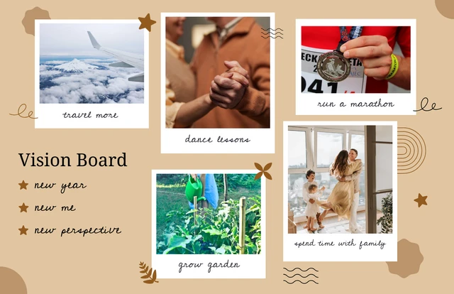 Neutral Playful Vision Board template
