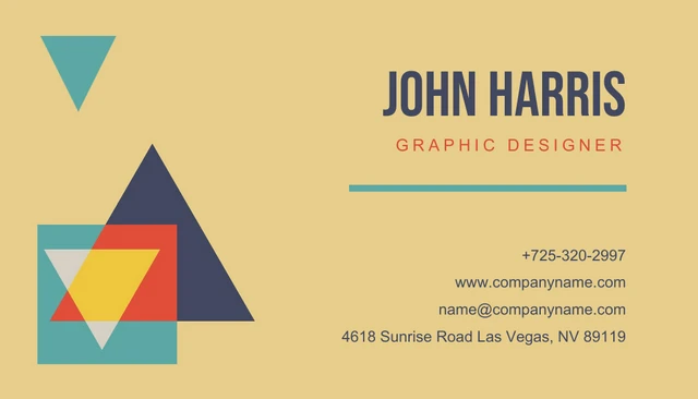 Yellow Simple Geometric Graphic Design Business Card - Seite 2