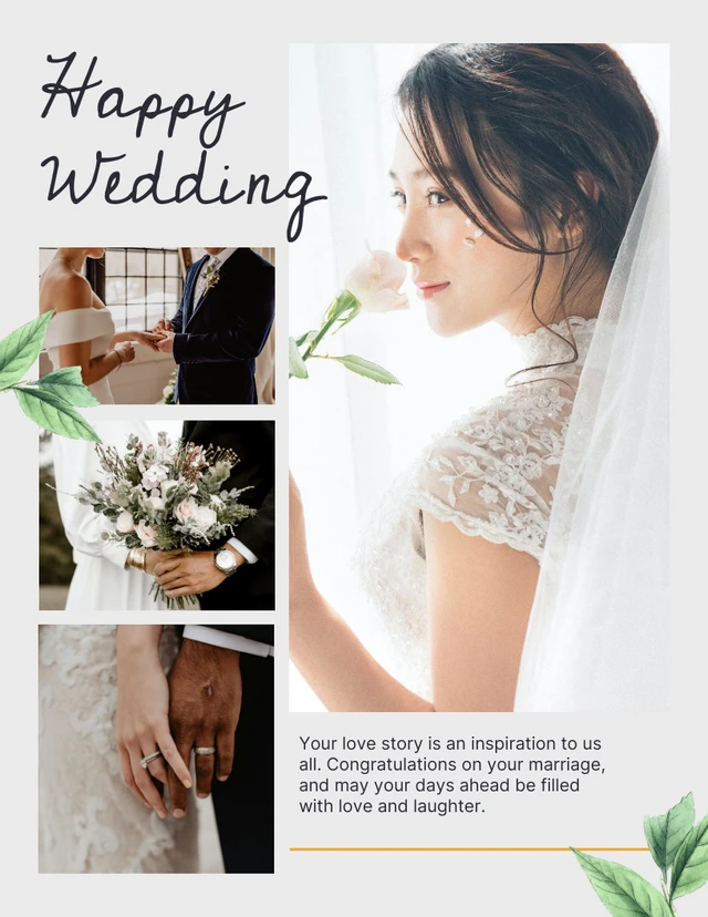 Light Grey Modern Aesthetic Wedding Collages Template
