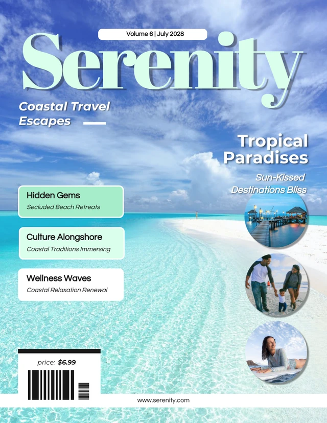 Modern Mint Minimalist Travel Magazine Cover Template