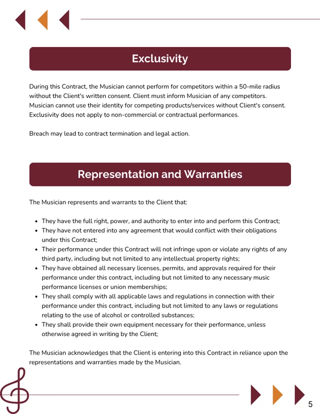 Musician Contract Template - page 5