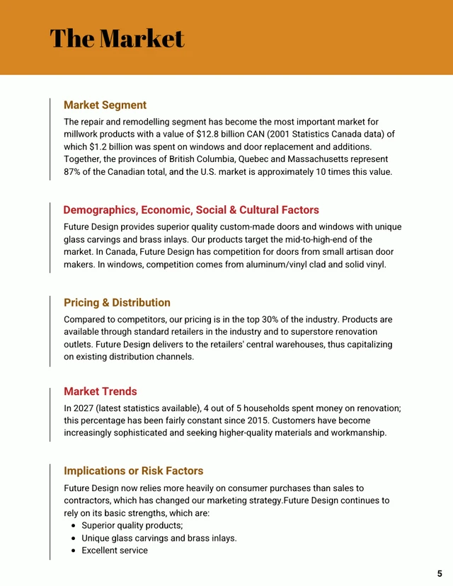 Design Consultant Business Plan - page 5