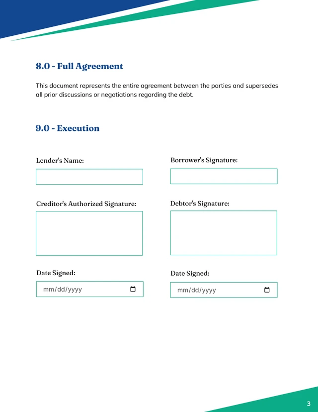 Payment Agreement Contract Template - صفحة 3