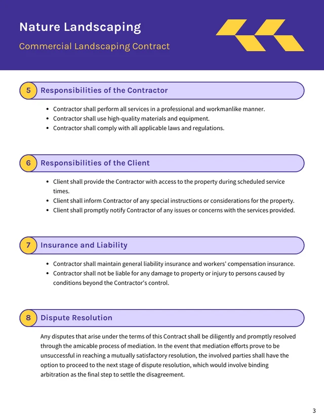 Commercial Landscaping Contract Template - صفحة 3