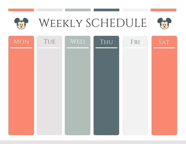 White Pastel Minimalist Weekly Schedule Template