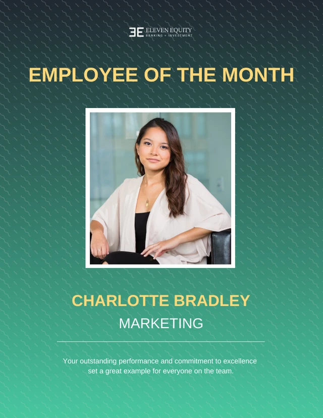 Green Gradient Employee of The Month Poster Template