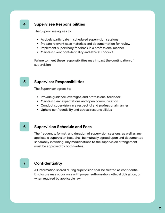 Social Work Supervision Contract Template - Página 2