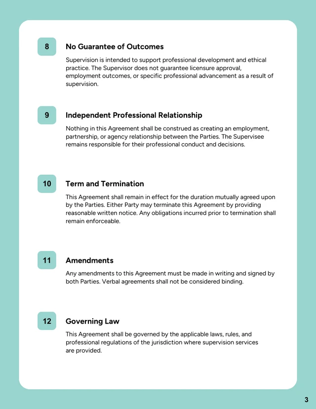 Social Work Supervision Contract Template - Página 3