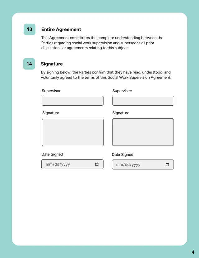 Social Work Supervision Contract Template - Página 4