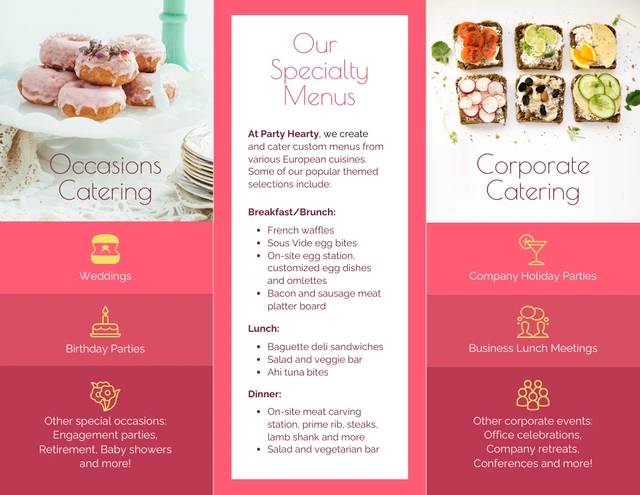 Food Catering Tri Fold Brochure - Page 2