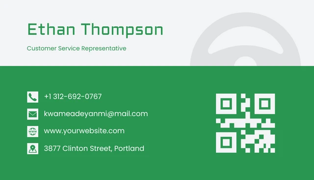 Simple Green Automotive Business Card - Page 2