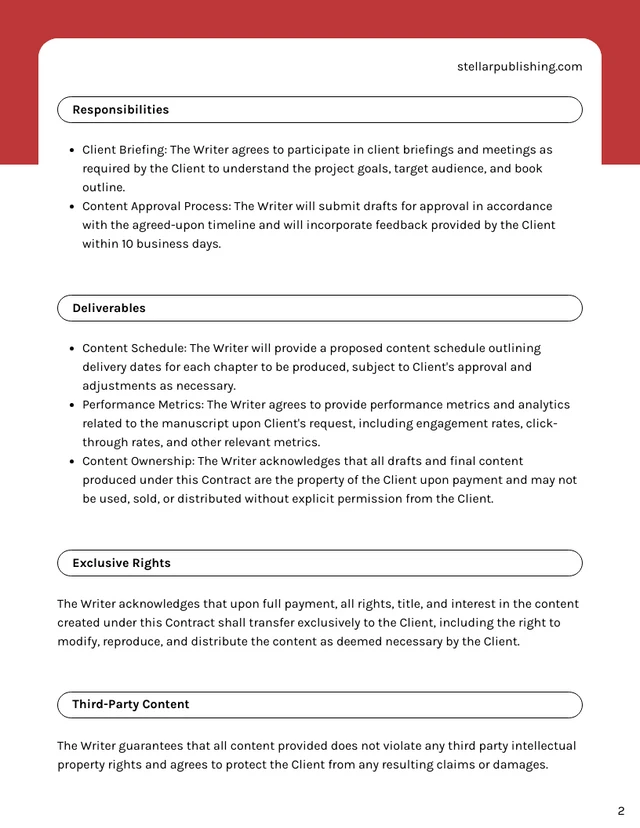 Ghostwriting Contract Template - page 2