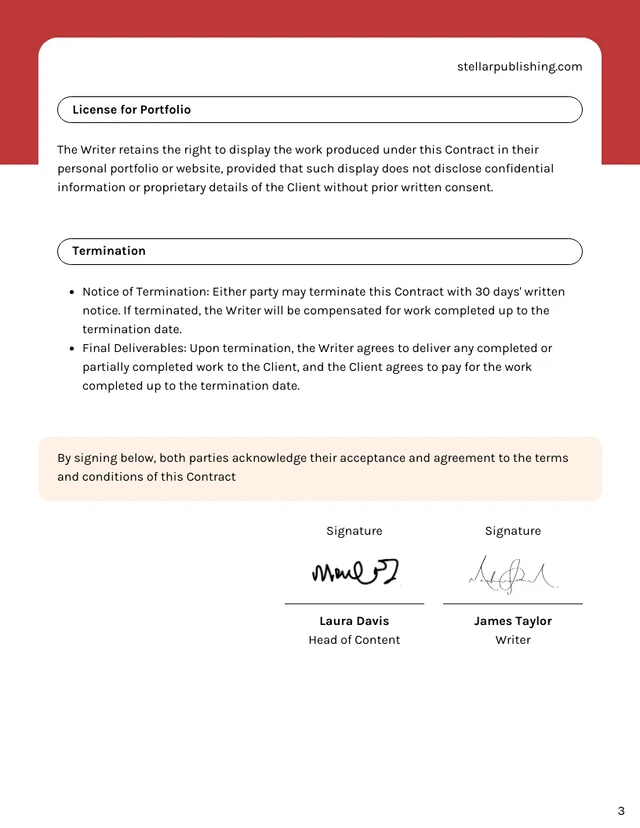 Ghostwriting Contract Template - Pagina 3