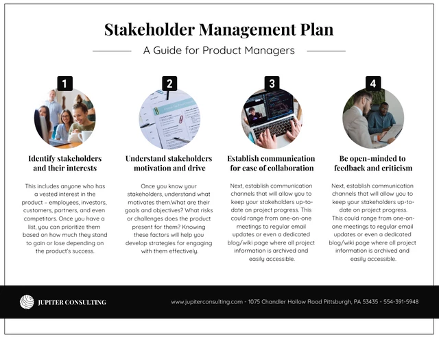 Minimal Stakeholder Management Plan Template - Page 1