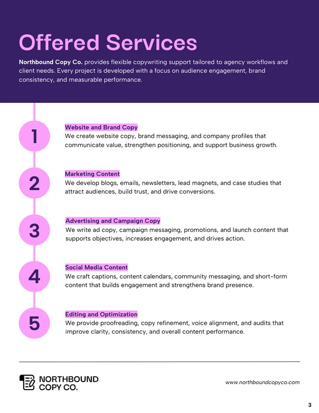 Copywriting Proposal Template - صفحة 3