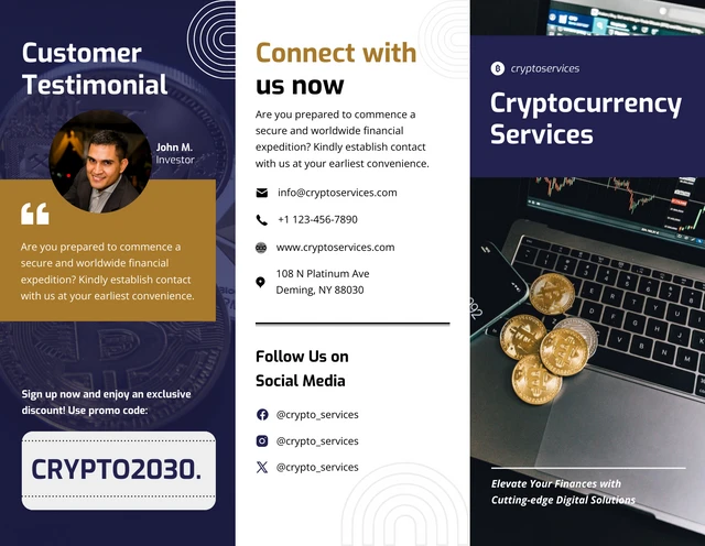 Cryptocurrency Services Z-Fold Brochure - Page 1