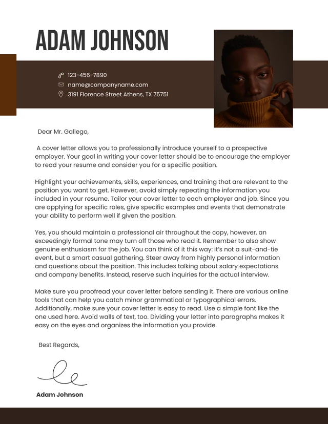 Brown Simple Professional Sales Letter Template