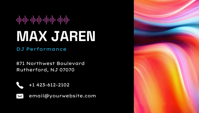 Colorful Modern DJ Business Card - Page 2