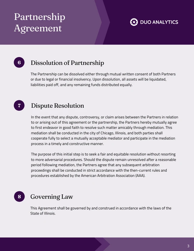 50/50 Business Partnership Agreement Template - Página 3