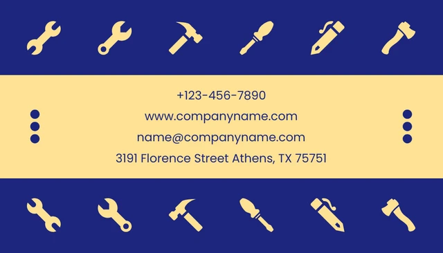 Blue And Yellow Simple Professional Handyman Business Card - Page 2