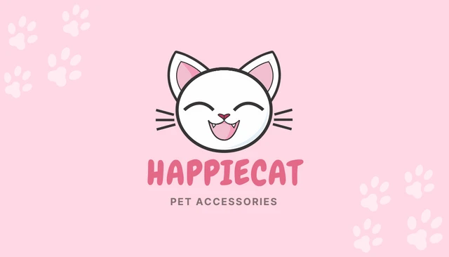 Baby Pink Cute Illustration Pet Accessories Business Card - Page 1
