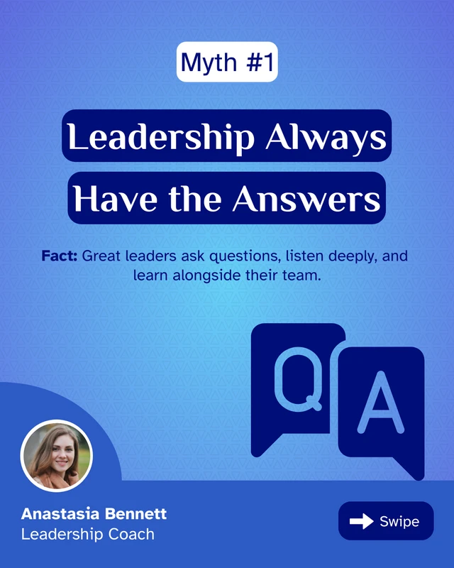 Leadership Myths vs. Facts LinkedIn Carousel Post Template - Page 2