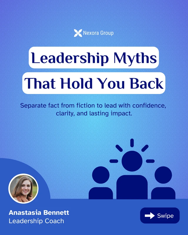 Leadership Myths vs. Facts LinkedIn Carousel Post Template - Page 1