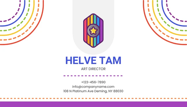 White Colorful Playful Rainbow Illustration Business Card
