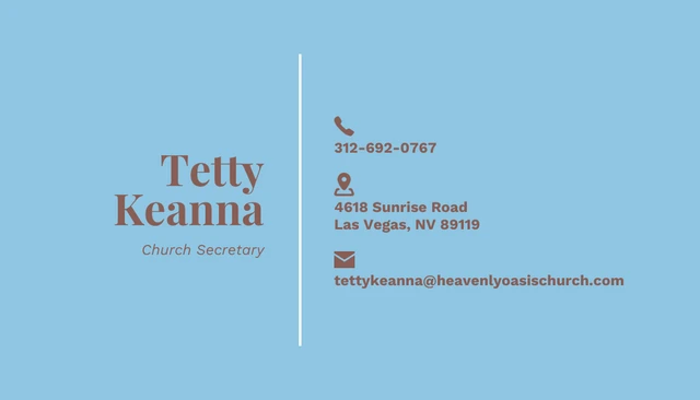 Simple Blue Sky Business Church Card - Page 2