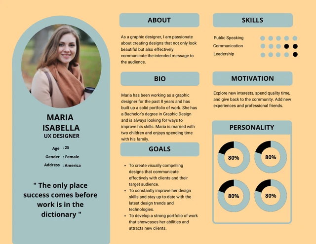 Soft Blue And Yellow Minimalist Diagram User Persona Template