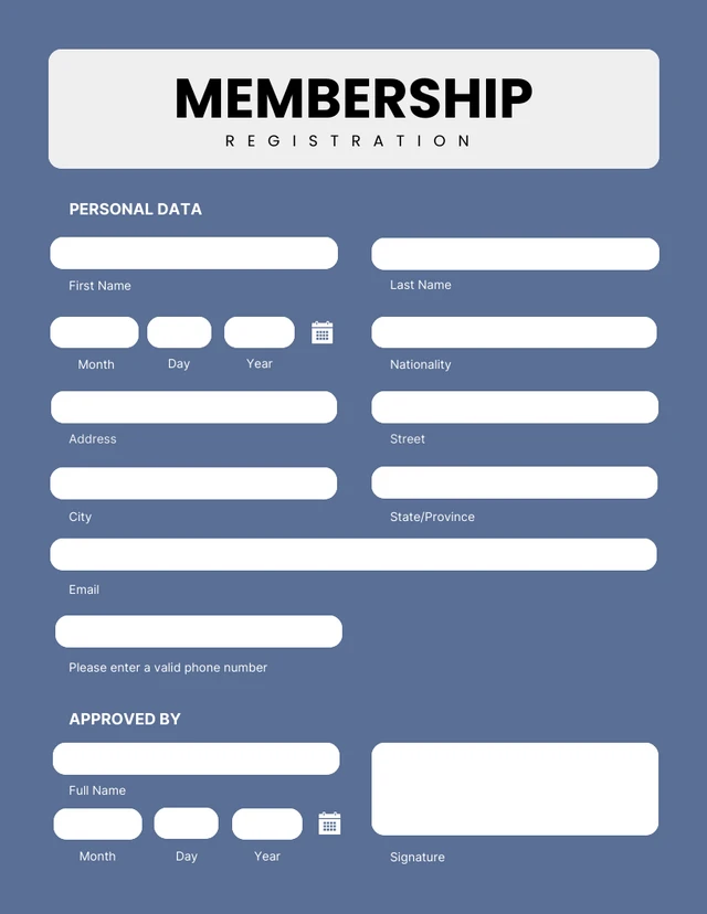 Blue and White Business Form Template